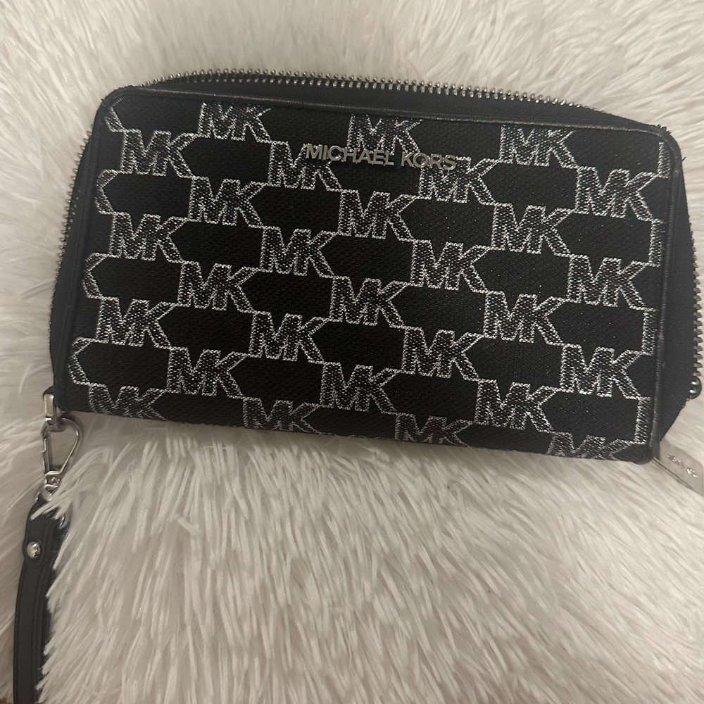 Michael Kors Black Wallet with Silver Accents